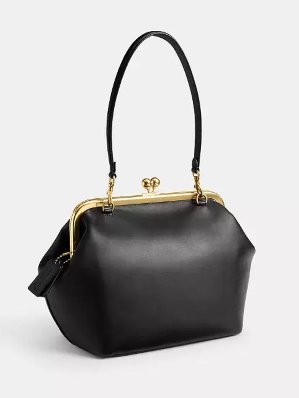Coach Black Kisslock Frame Shoulder Bag 27 with Gold Hardware - Picture 2 of 4